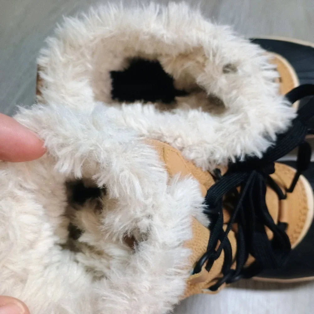 SOREL NL 1631-280 TIVOLI Waterproof Tan Black Fur Leather WINTER BOOTS 8.5
